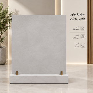 سرامیک پاور طوسی روشن مات پرسلان 60 در 60 اپادانا