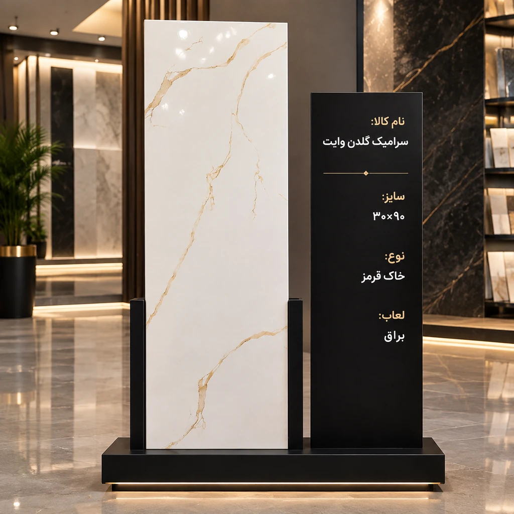 کاشی و سرامیک گلدن وایت ۳۰ در ۹۰ خاک قرمز زیبا سرام