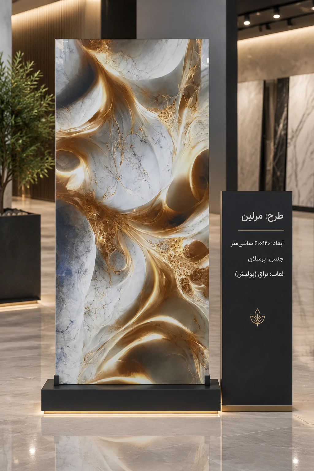 سرامیک طرح مرلین ۶۰ در ۱۲۰ پرسلان نانو پولیش ونوس